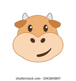 Cute ox Character icon vector