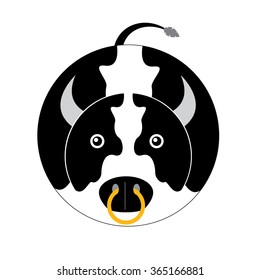 cute ox or cow vector illustration