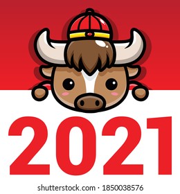 cute ox design and new year 2021