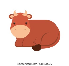 cute ox manger character vector illustration design