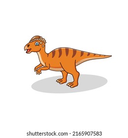 Cute pachycephalosaurus cartoon. Vector illustration