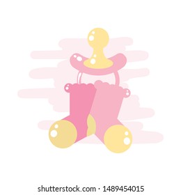 cute pacifier baby with socks