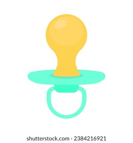 Cute pacifier for children, isolated on a white background, vector illustration in the style of cartoon pacifiers for newborns, pacifier in neutral color, for a boy for a girl, 10 eps