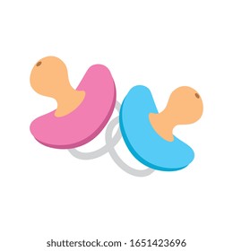 cute pacifiers baby isolated icon vector illustration design