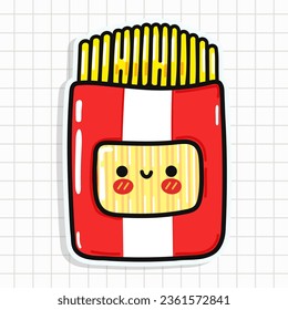 Carácter de pegatina de paquete de pagueti. Caricatura dibujada a mano del vector icono de ilustración del personaje kawaii. Concepto de personaje de sticker de Happy Pack Spaghetti