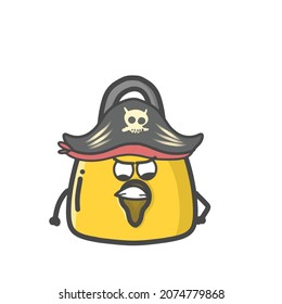 Cute Padlock Character Flat Cartoon Vector Design Illustration