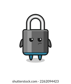 cute padlock character with suspicious expression , cute style design for t shirt, sticker, logo element