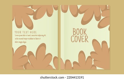 cute page cover book set. abstract and floral design beauty.design in A4. For notebooks, planners, brochures,childern books, catalogs etc