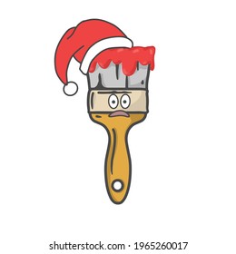 Illustration zum Design von Vektorvorlagen für einen Farbpinsel mit flachem Cartoon-Vektorgrafik
