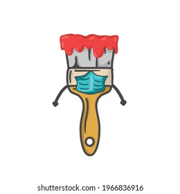 Caracteres de pincel de pincel de pintura plana Dibujo de diseño de plantilla de vectores de dibujos