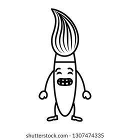 cute paint brush kawaii character