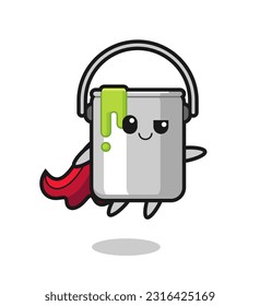 cute paint tin superhero character is flying , cute style design for t shirt, sticker, logo element