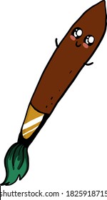 Pincel de corte, ilustración, vector sobre fondo blanco