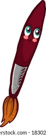 Cute paintbrush, illustration, vector on white background