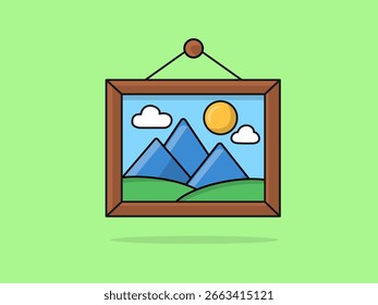 Cute Painting – Flat Vector Cartoon Illustration.