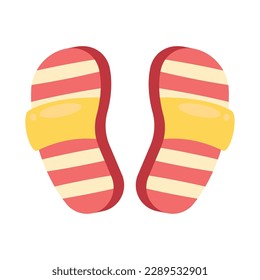 cute pair of flip flops over white