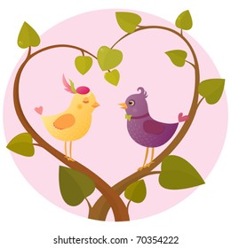 A cute pair of lovebirds.