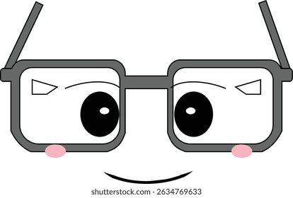 A cute pair of reading glasses with a happy face, ideal for study or senior student visuals.