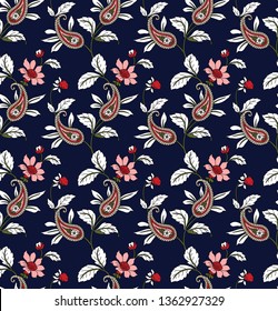 mono paisley por todo el patrón sobre fondo marino