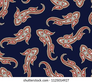 cute paisley pattern on navy background