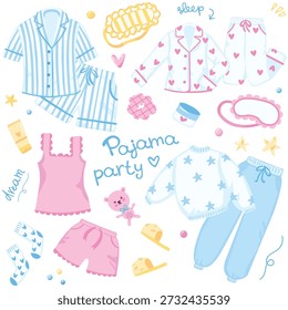 cute pajama set with colorful elements 