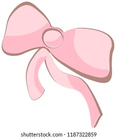 Cute pale pink bow vector graphics