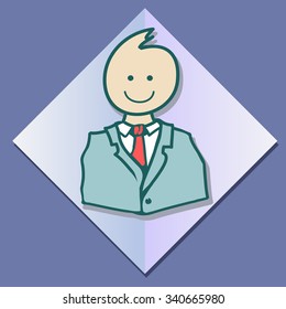 cute pale pink worker, baby-faced, shiny diamond background, vector