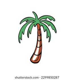 Cute Palm Tree Symbol Flaches Design Vektorgrafik