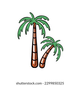Cute Palm Tree Icon Flat Design Vector Illustration