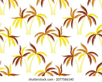Cute palm tree minimal seamless pattern vector design. Exotic garden plants textile ornament. Coconut palm tree silhouettes on white. Botany rapport. Fashion textile print.