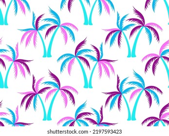 Cute palm tree minimal seamless pattern vector design. Exotic garden plants textile ornament. Coconut palm tree wallpaper in caribbean style. Paradise rapport. Fashion textile print.