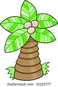 Cute Palm Tree Vector Illustration