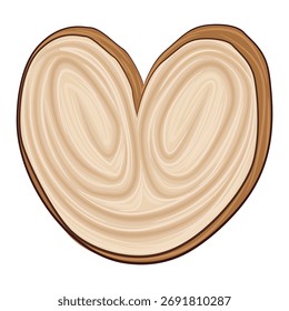 cute palmier cookie cartoon vector illustration isolated, work of hand drawn