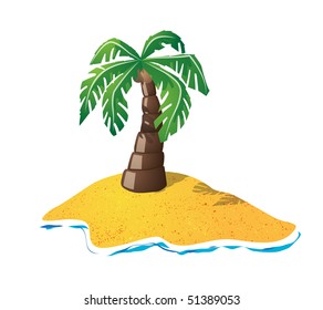 Cute palmtree on small island