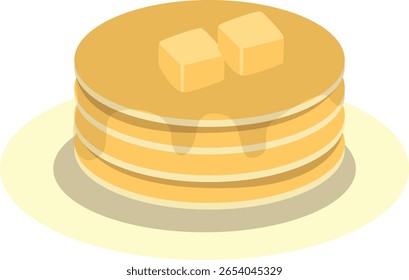 Ilustração de Panqueca Bonita. Celebração do Dia Nacional da Panqueca. Vetor isolado