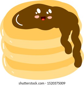 Cute pancake, illustration, vector on white background.