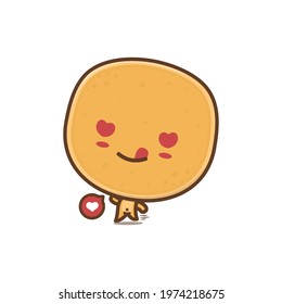 cute pancake mascot character with happy expression
