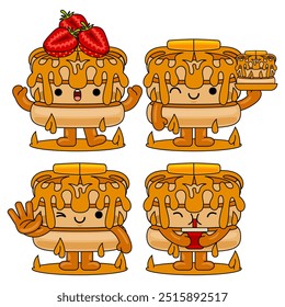  süße Pfannkuchen Maskottchen Zeichen Vektorgrafik