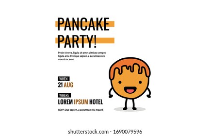 Cute Pancake Party Invitation Design