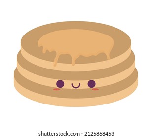 cute pancakes pile over white