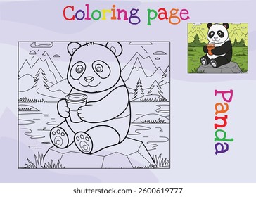 Cute Panda activate for kids and adults coloring page