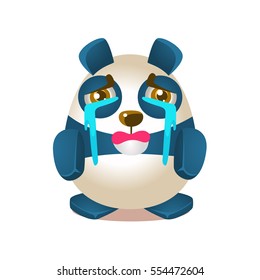 Ilustración De La Actividad Del Panda Con Personaje De Oso De Caricatura Humanizada Llorando Con Lágrimas De Lágrimas