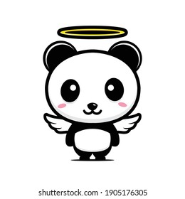 cute panda angel character design