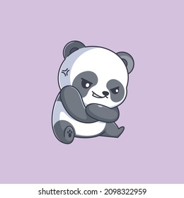 Cute panda angry cartoon design