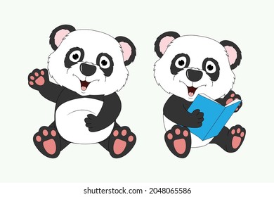 cute panda animal cartoon illustration