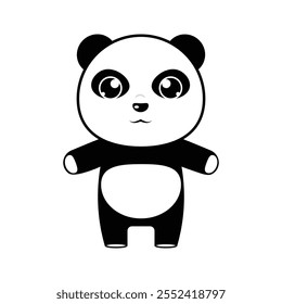 Cute panda animal cartoon illustration.