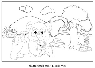 Cute panda animal coloring sheets for kids