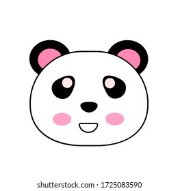 Ilustración del vector de cara animal de Cute Panda