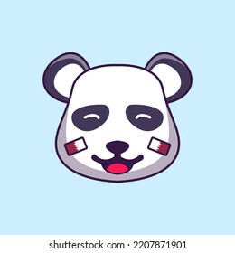 Cute Panda Animal World Cup Cartoon Vector Design