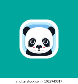 Cute panda app icons logo illustration vector isolated with funny face and flat graphic style